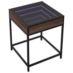 vidaXL Măsuță de cafea cu LED infinity, stejar maro, 40x40x51 cm vidaXL Măsuță de cafea cu LED infinity, stejar maro, 40x40x51 cm
