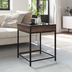 vidaXL Măsuță de cafea cu LED infinity, stejar maro, 40x40x51 cm vidaXL Măsuță de cafea cu LED infinity, stejar maro, 40x40x51 cm