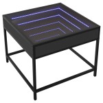 vidaXL Măsuță de cafea cu LED infinity, negru, 50x50x41 cm vidaXL Măsuță de cafea cu LED infinity, negru, 50x50x41 cm