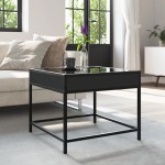 vidaXL Măsuță de cafea cu LED infinity, negru, 50x50x41 cm vidaXL Măsuță de cafea cu LED infinity, negru, 50x50x41 cm