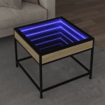 vidaXL Măsuță de cafea cu LED infinity, stejar sonoma, 50x50x41 cm vidaXL Măsuță de cafea cu LED infinity, stejar sonoma, 50x50x41 cm