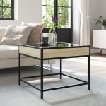 vidaXL Măsuță de cafea cu LED infinity, stejar sonoma, 50x50x41 cm vidaXL Măsuță de cafea cu LED infinity, stejar sonoma, 50x50x41 cm