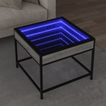 vidaXL Măsuță de cafea cu LED infinity, gri sonoma, 50x50x41 cm vidaXL Măsuță de cafea cu LED infinity, gri sonoma, 50x50x41 cm