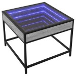 vidaXL Măsuță de cafea cu LED infinity, gri sonoma, 50x50x41 cm vidaXL Măsuță de cafea cu LED infinity, gri sonoma, 50x50x41 cm