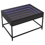 vidaXL Măsuță de cafea cu LED infinity, negru, 70x50x41 cm vidaXL Măsuță de cafea cu LED infinity, negru, 70x50x41 cm