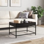 vidaXL Măsuță de cafea cu LED infinity, negru, 70x50x41 cm vidaXL Măsuță de cafea cu LED infinity, negru, 70x50x41 cm