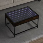 vidaXL Măsuță de cafea cu LED infinity, stejar fumuriu, 70x50x41 cm vidaXL Măsuță de cafea cu LED infinity, stejar fumuriu, 70x50x41 cm