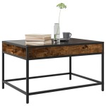 vidaXL Măsuță de cafea cu LED infinity, stejar fumuriu, 70x50x41 cm vidaXL Măsuță de cafea cu LED infinity, stejar fumuriu, 70x50x41 cm