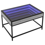 vidaXL Măsuță de cafea cu LED infinity, gri sonoma, 70x50x41 cm vidaXL Măsuță de cafea cu LED infinity, gri sonoma, 70x50x41 cm