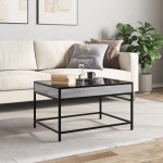 vidaXL Măsuță de cafea cu LED infinity, gri sonoma, 70x50x41 cm vidaXL Măsuță de cafea cu LED infinity, gri sonoma, 70x50x41 cm