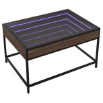 vidaXL Măsuță de cafea cu LED infinity, stejar maro, 70x50x41 cm vidaXL Măsuță de cafea cu LED infinity, stejar maro, 70x50x41 cm