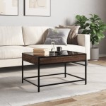vidaXL Măsuță de cafea cu LED infinity, stejar maro, 70x50x41 cm vidaXL Măsuță de cafea cu LED infinity, stejar maro, 70x50x41 cm