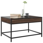 vidaXL Măsuță de cafea cu LED infinity, stejar maro, 70x50x41 cm vidaXL Măsuță de cafea cu LED infinity, stejar maro, 70x50x41 cm