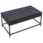 vidaXL Măsuță de cafea cu LED infinity, negru, 90x50x41 cm vidaXL Măsuță de cafea cu LED infinity, negru, 90x50x41 cm