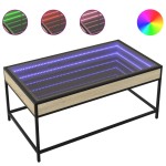 vidaXL Măsuță de cafea cu LED infinity, stejar sonoma, 90x50x41 cm vidaXL Măsuță de cafea cu LED infinity, stejar sonoma, 90x50x41 cm