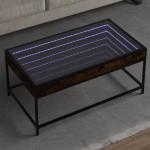 vidaXL Măsuță de cafea cu LED infinity, stejar fumuriu, 90x50x41 cm vidaXL Măsuță de cafea cu LED infinity, stejar fumuriu, 90x50x41 cm