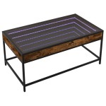 vidaXL Măsuță de cafea cu LED infinity, stejar fumuriu, 90x50x41 cm vidaXL Măsuță de cafea cu LED infinity, stejar fumuriu, 90x50x41 cm