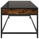 vidaXL Măsuță de cafea cu LED infinity, stejar fumuriu, 90x50x41 cm vidaXL Măsuță de cafea cu LED infinity, stejar fumuriu, 90x50x41 cm