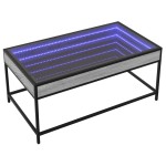 vidaXL Măsuță de cafea cu LED infinity, gri sonoma, 90x50x41 cm vidaXL Măsuță de cafea cu LED infinity, gri sonoma, 90x50x41 cm