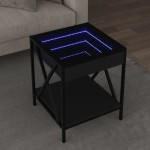 vidaXL Măsuță de cafea cu LED infinity, negru, 40x40x49 cm vidaXL Măsuță de cafea cu LED infinity, negru, 40x40x49 cm