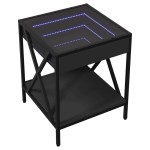 vidaXL Măsuță de cafea cu LED infinity, negru, 40x40x49 cm vidaXL Măsuță de cafea cu LED infinity, negru, 40x40x49 cm