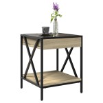 vidaXL Măsuță de cafea cu LED infinity, stejar sonoma, 40x40x49 cm vidaXL Măsuță de cafea cu LED infinity, stejar sonoma, 40x40x49 cm