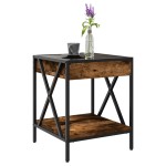 vidaXL Măsuță de cafea cu LED infinity, stejar fumuriu, 40x40x49 cm vidaXL Măsuță de cafea cu LED infinity, stejar fumuriu, 40x40x49 cm