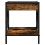 vidaXL Măsuță de cafea cu LED infinity, stejar fumuriu, 40x40x49 cm vidaXL Măsuță de cafea cu LED infinity, stejar fumuriu, 40x40x49 cm