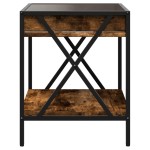 vidaXL Măsuță de cafea cu LED infinity, stejar fumuriu, 40x40x49 cm vidaXL Măsuță de cafea cu LED infinity, stejar fumuriu, 40x40x49 cm