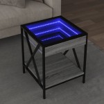 vidaXL Măsuță de cafea cu LED infinity, gri sonoma, 40x40x49 cm vidaXL Măsuță de cafea cu LED infinity, gri sonoma, 40x40x49 cm