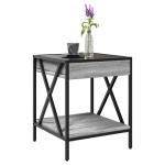 vidaXL Măsuță de cafea cu LED infinity, gri sonoma, 40x40x49 cm vidaXL Măsuță de cafea cu LED infinity, gri sonoma, 40x40x49 cm