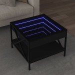 vidaXL Măsuță de cafea cu LED infinity, negru, 50x50x38 cm vidaXL Măsuță de cafea cu LED infinity, negru, 50x50x38 cm