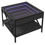vidaXL Măsuță de cafea cu LED infinity, negru, 50x50x38 cm vidaXL Măsuță de cafea cu LED infinity, negru, 50x50x38 cm