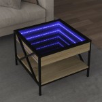 vidaXL Măsuță de cafea cu LED infinity, stejar sonoma, 50x50x38 cm vidaXL Măsuță de cafea cu LED infinity, stejar sonoma, 50x50x38 cm