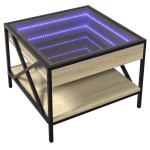 vidaXL Măsuță de cafea cu LED infinity, stejar sonoma, 50x50x38 cm vidaXL Măsuță de cafea cu LED infinity, stejar sonoma, 50x50x38 cm