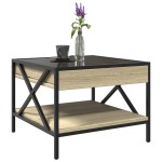 vidaXL Măsuță de cafea cu LED infinity, stejar sonoma, 50x50x38 cm vidaXL Măsuță de cafea cu LED infinity, stejar sonoma, 50x50x38 cm
