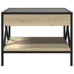 vidaXL Măsuță de cafea cu LED infinity, stejar sonoma, 50x50x38 cm vidaXL Măsuță de cafea cu LED infinity, stejar sonoma, 50x50x38 cm