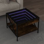 vidaXL Măsuță de cafea cu LED infinity, stejar fumuriu, 50x50x38 cm vidaXL Măsuță de cafea cu LED infinity, stejar fumuriu, 50x50x38 cm