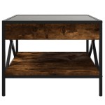 vidaXL Măsuță de cafea cu LED infinity, stejar fumuriu, 50x50x38 cm vidaXL Măsuță de cafea cu LED infinity, stejar fumuriu, 50x50x38 cm