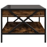 vidaXL Măsuță de cafea cu LED infinity, stejar fumuriu, 50x50x38 cm vidaXL Măsuță de cafea cu LED infinity, stejar fumuriu, 50x50x38 cm