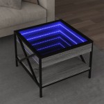 vidaXL Măsuță de cafea cu LED infinity, gri sonoma, 50x50x38 cm vidaXL Măsuță de cafea cu LED infinity, gri sonoma, 50x50x38 cm
