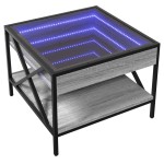 vidaXL Măsuță de cafea cu LED infinity, gri sonoma, 50x50x38 cm vidaXL Măsuță de cafea cu LED infinity, gri sonoma, 50x50x38 cm