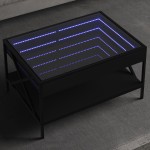 vidaXL Măsuță de cafea cu LED infinity, negru, 70x50x38 cm vidaXL Măsuță de cafea cu LED infinity, negru, 70x50x38 cm
