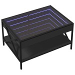 vidaXL Măsuță de cafea cu LED infinity, negru, 70x50x38 cm vidaXL Măsuță de cafea cu LED infinity, negru, 70x50x38 cm