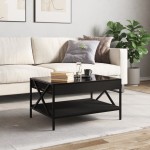 vidaXL Măsuță de cafea cu LED infinity, negru, 70x50x38 cm vidaXL Măsuță de cafea cu LED infinity, negru, 70x50x38 cm