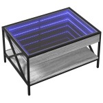 vidaXL Măsuță de cafea cu LED infinity, gri sonoma, 70x50x38 cm vidaXL Măsuță de cafea cu LED infinity, gri sonoma, 70x50x38 cm