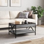 vidaXL Măsuță de cafea cu LED infinity, gri sonoma, 70x50x38 cm vidaXL Măsuță de cafea cu LED infinity, gri sonoma, 70x50x38 cm