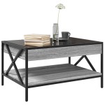 vidaXL Măsuță de cafea cu LED infinity, gri sonoma, 70x50x38 cm vidaXL Măsuță de cafea cu LED infinity, gri sonoma, 70x50x38 cm