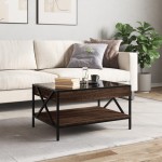 vidaXL Măsuță de cafea cu LED infinity, stejar maro, 70x50x38 cm vidaXL Măsuță de cafea cu LED infinity, stejar maro, 70x50x38 cm