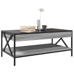 vidaXL Măsuță de cafea cu LED infinity, gri sonoma, 90x50x38 cm vidaXL Măsuță de cafea cu LED infinity, gri sonoma, 90x50x38 cm